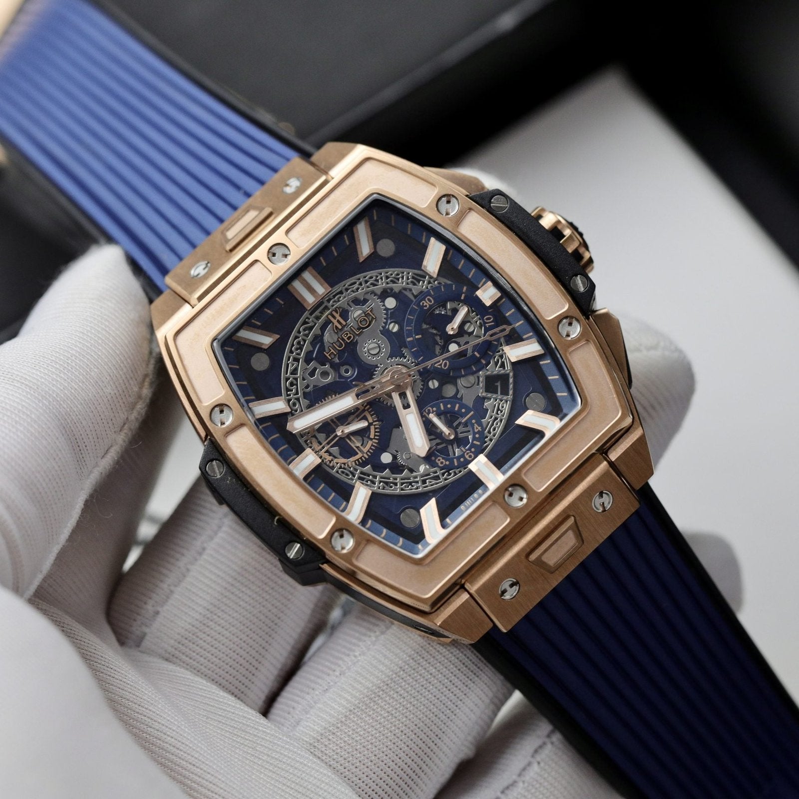 Hublot  Watch Spirit Of Big Bang King Gold Dial Blue 42mm