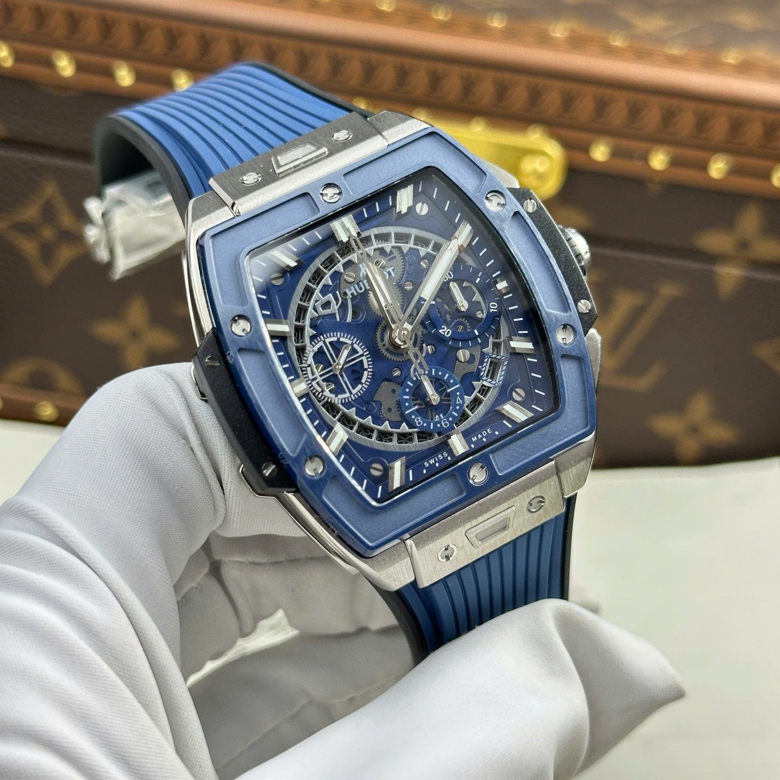 Hublot Spirit Of Big Bang Titanium Watch Bezel Blue 42mm