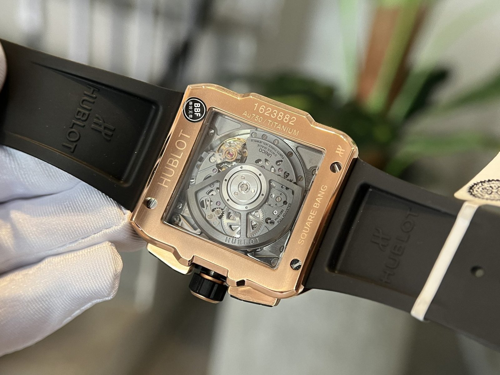 Hublot Watch Square Bang King Gold Moissanite Diamonds 42mm