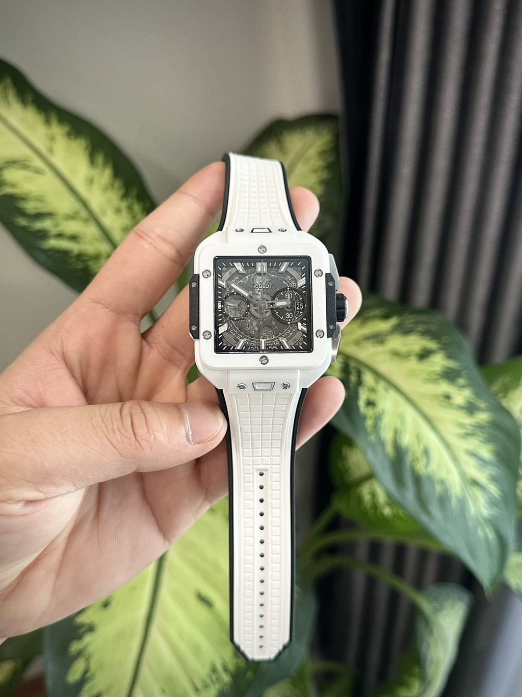 Hublot Watch Square Bang Unico Ceramic White 42mm
