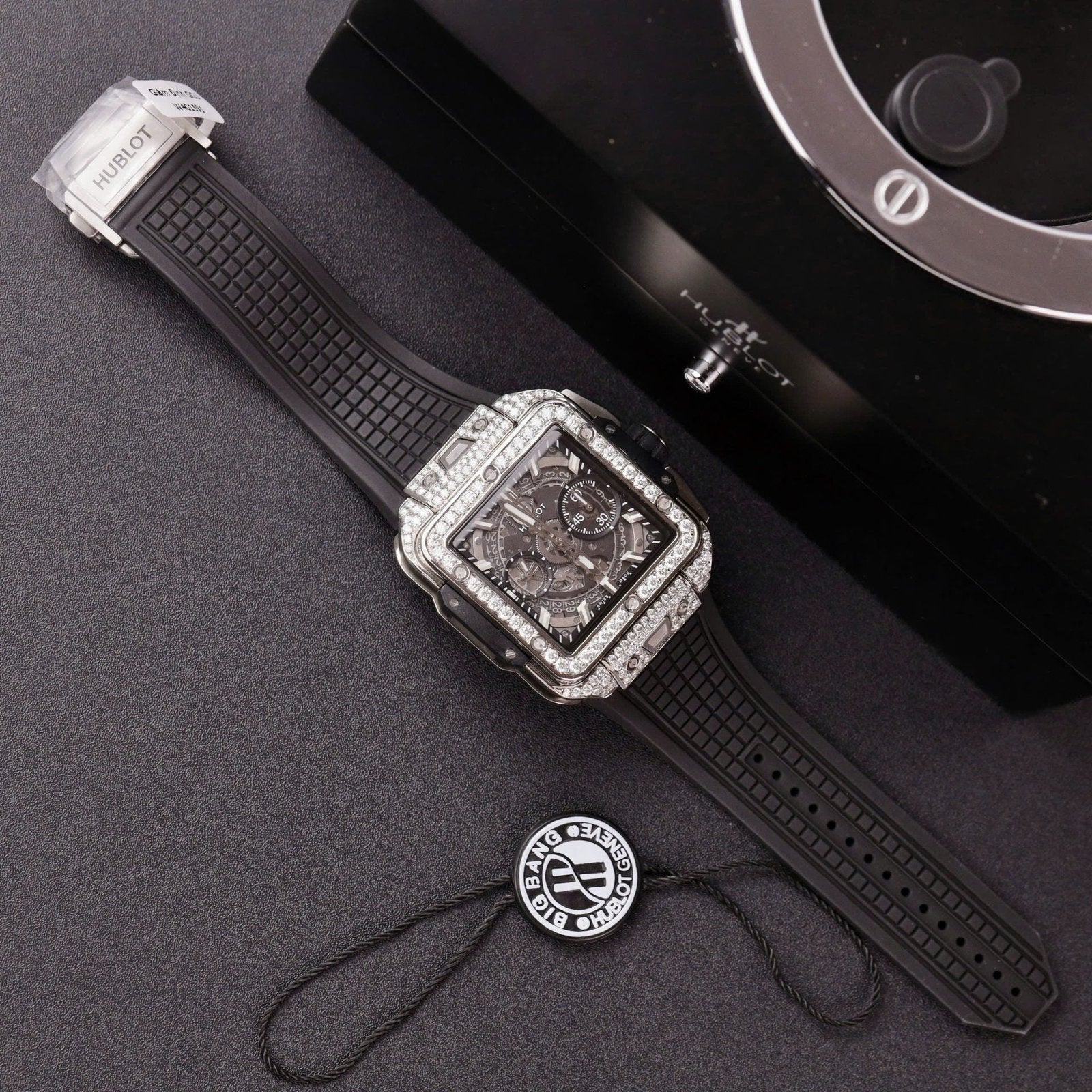 Hublot Square Bang Unico Titanium  Watch Full Dimonds Moissanite 42mm