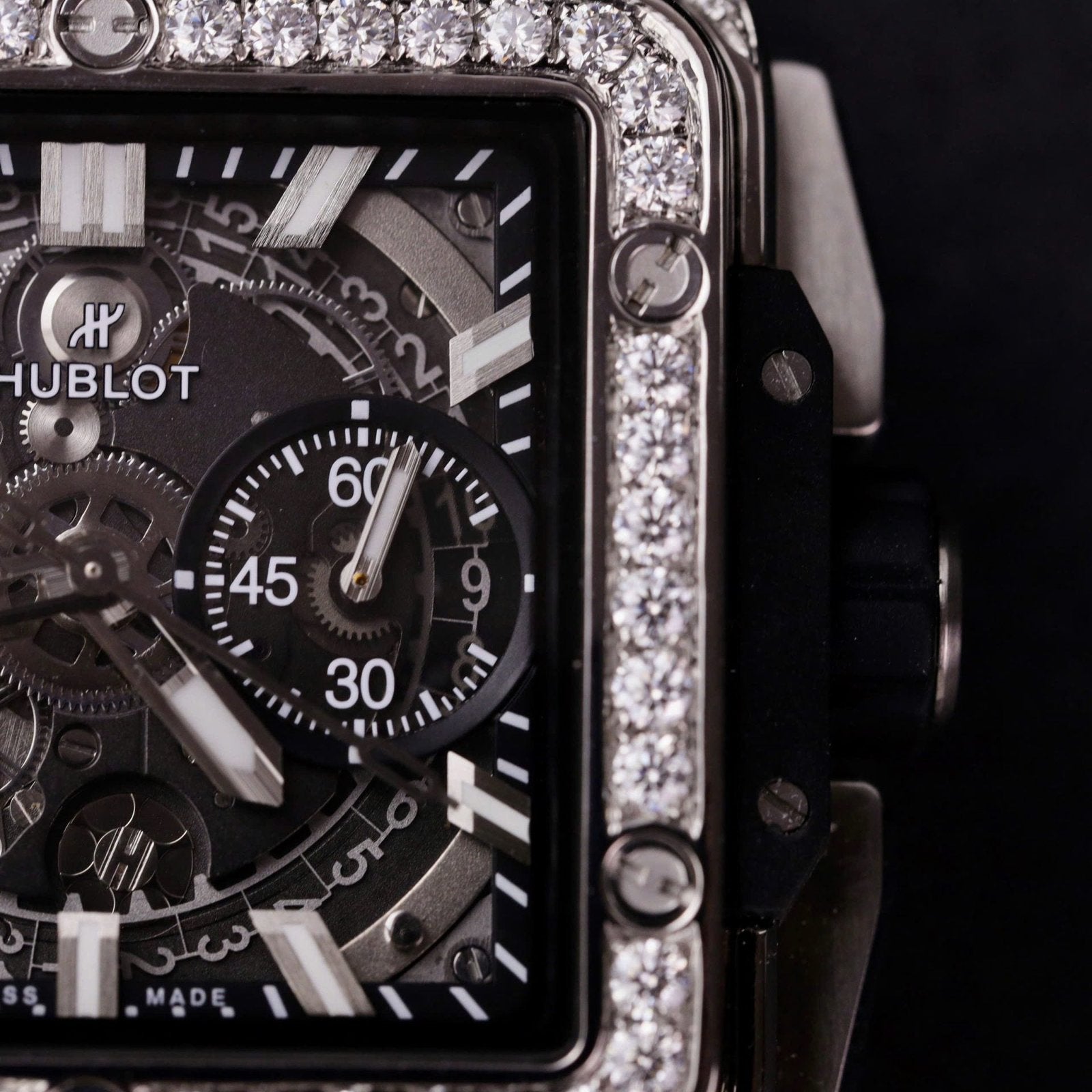 Hublot Square Bang Unico Titanium  Watch Full Dimonds Moissanite 42mm