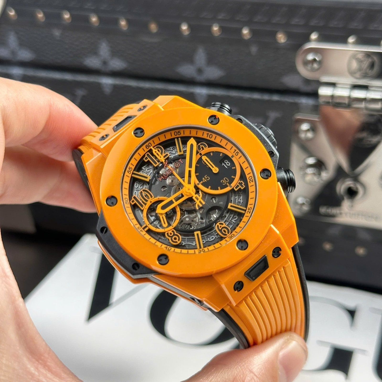 Hubot Big Bang Unico Orange Ceramic Watch 42mm