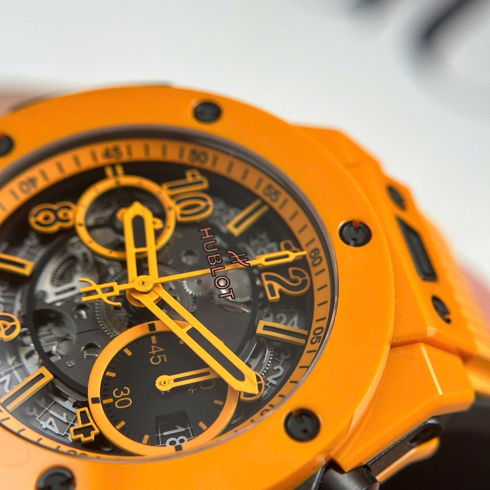 Hubot Big Bang Unico Orange Ceramic Watch 42mm