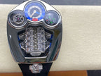 Jaboc &amp; Co Bugatti Watch Rubber Strap Black 52x48mm