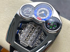 Jaboc &amp; Co Bugatti Watch Rubber Strap Black 52x48mm