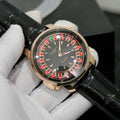 Jacob &amp; Co Casino Roulette Watch Black Leather Strap 44mm