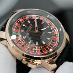 Jacob &amp; Co Casino Roulette Watch Black Leather Strap 44mm
