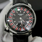 Jacob &amp; Co Casino Roulette Watch Black Leather Strap 44mm