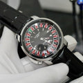 Jacob &amp; Co Casino Roulette Watch Black Leather Strap 44mm