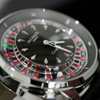 Jacob &amp; Co Casino Roulette Watch Black Leather Strap 44mm