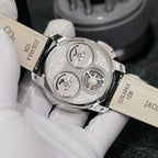 Jacob &amp; Co Casino Roulette Watch Black Leather Strap 44mm