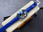Jacob &amp; Co Panda  Watch Leather Strap Blue 50mm