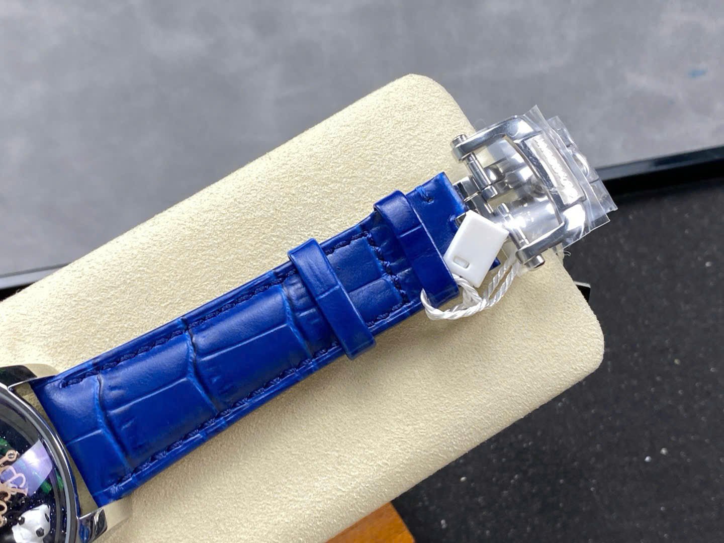 Jacob &amp; Co Panda  Watch Leather Strap Blue 50mm