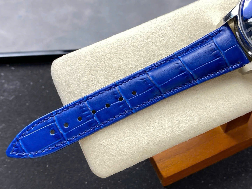 Jacob &amp; Co Panda  Watch Leather Strap Blue 50mm