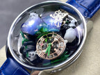 Jacob &amp; Co Panda  Watch Leather Strap Blue 50mm