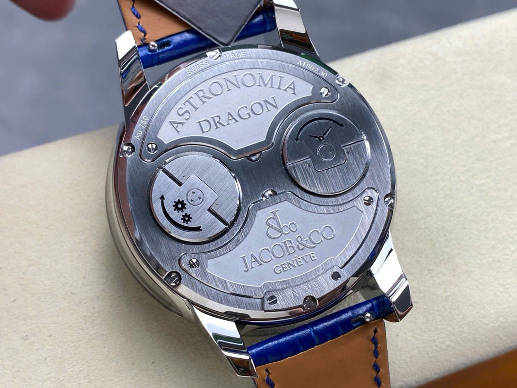 Jacob &amp; Co Panda  Watch Leather Strap Blue 50mm