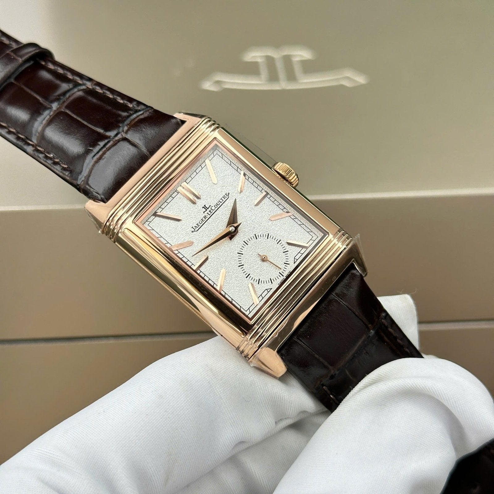 Jaeger LeCoultre Watch Tribute Small Seconds 2 Dial White And Gray 28.3x47mm