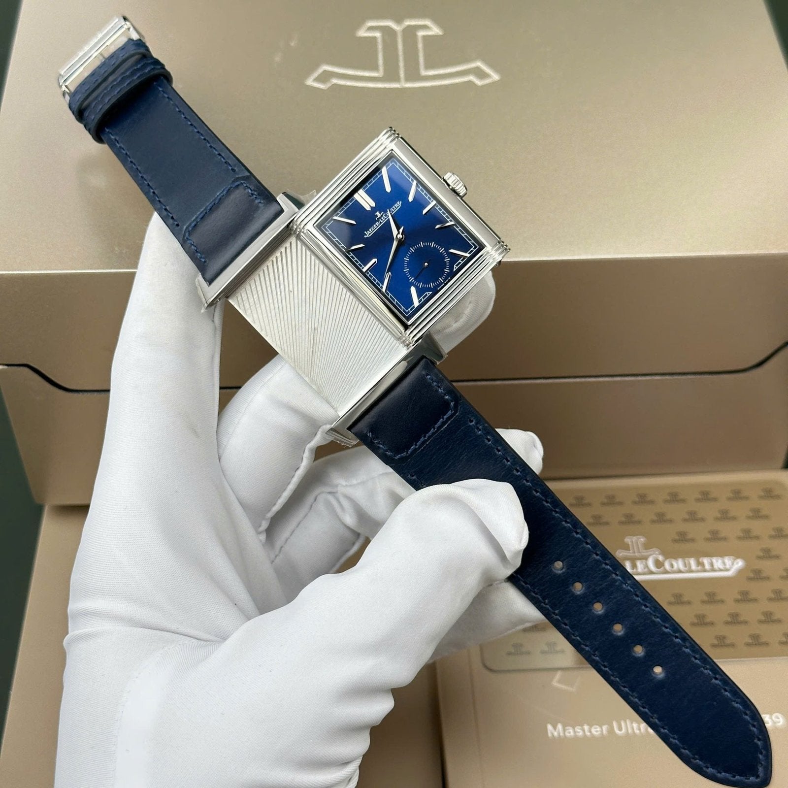 Jaeger LeCoultre Watch Tribute Small Seconds 2 Dial White And Blue 28.3x47mm