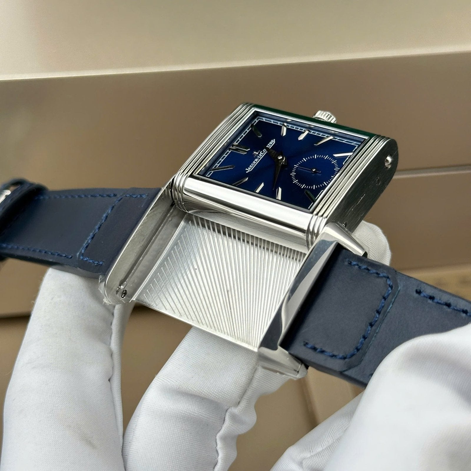Jaeger LeCoultre Watch Tribute Small Seconds 2 Dial White And Blue 28.3x47mm