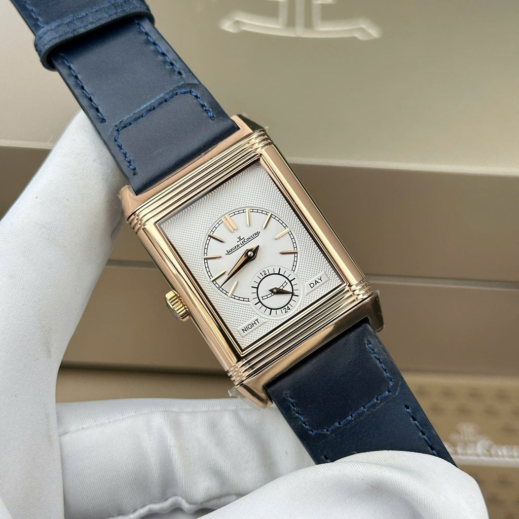 Jaeger LeCoultre Watch Reverso Tribute Small Seconds 2 Dial Blue And White 28.3x47mm