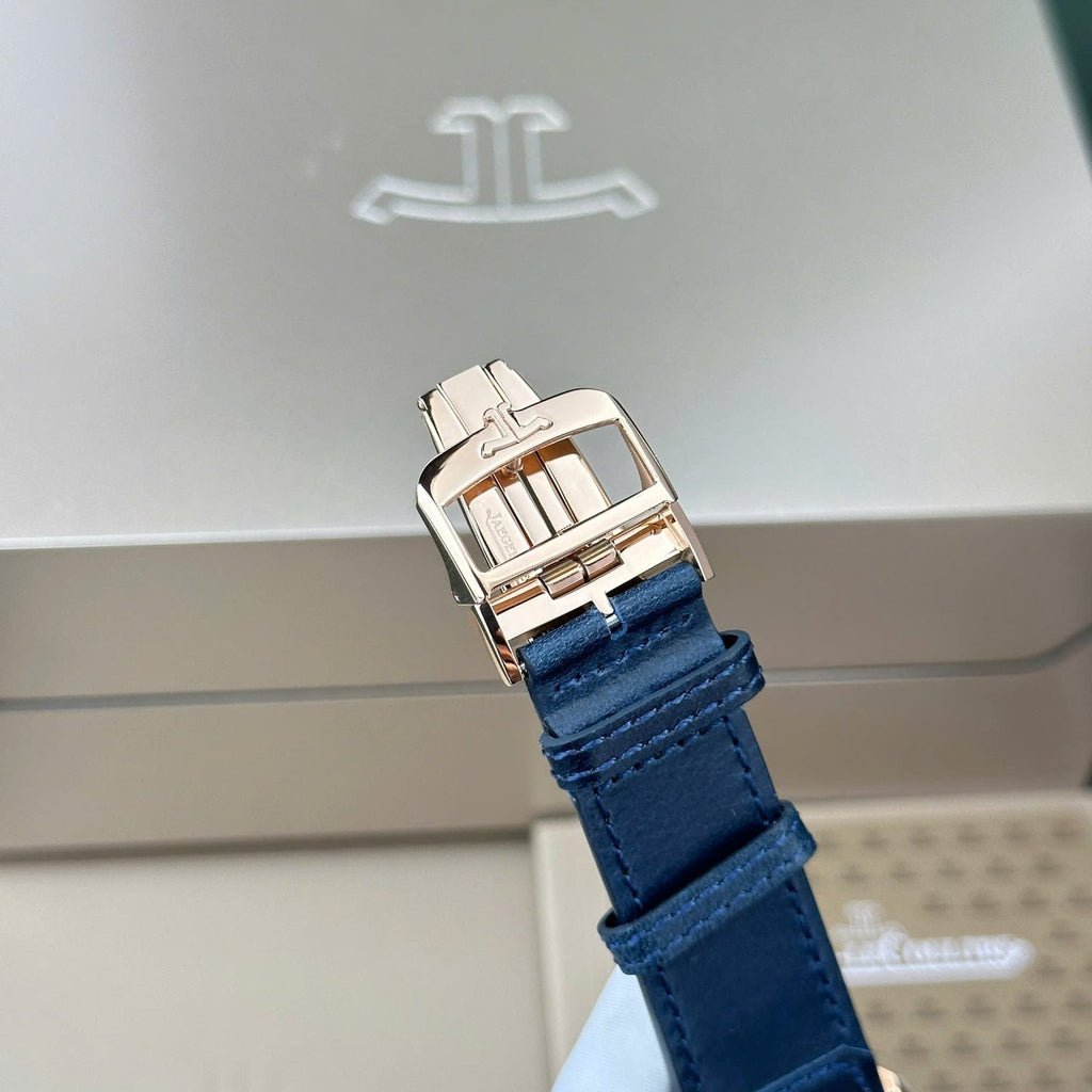 Jaeger LeCoultre Watch Reverso Tribute Small Seconds 2 Dial Blue And White 28.3x47mm