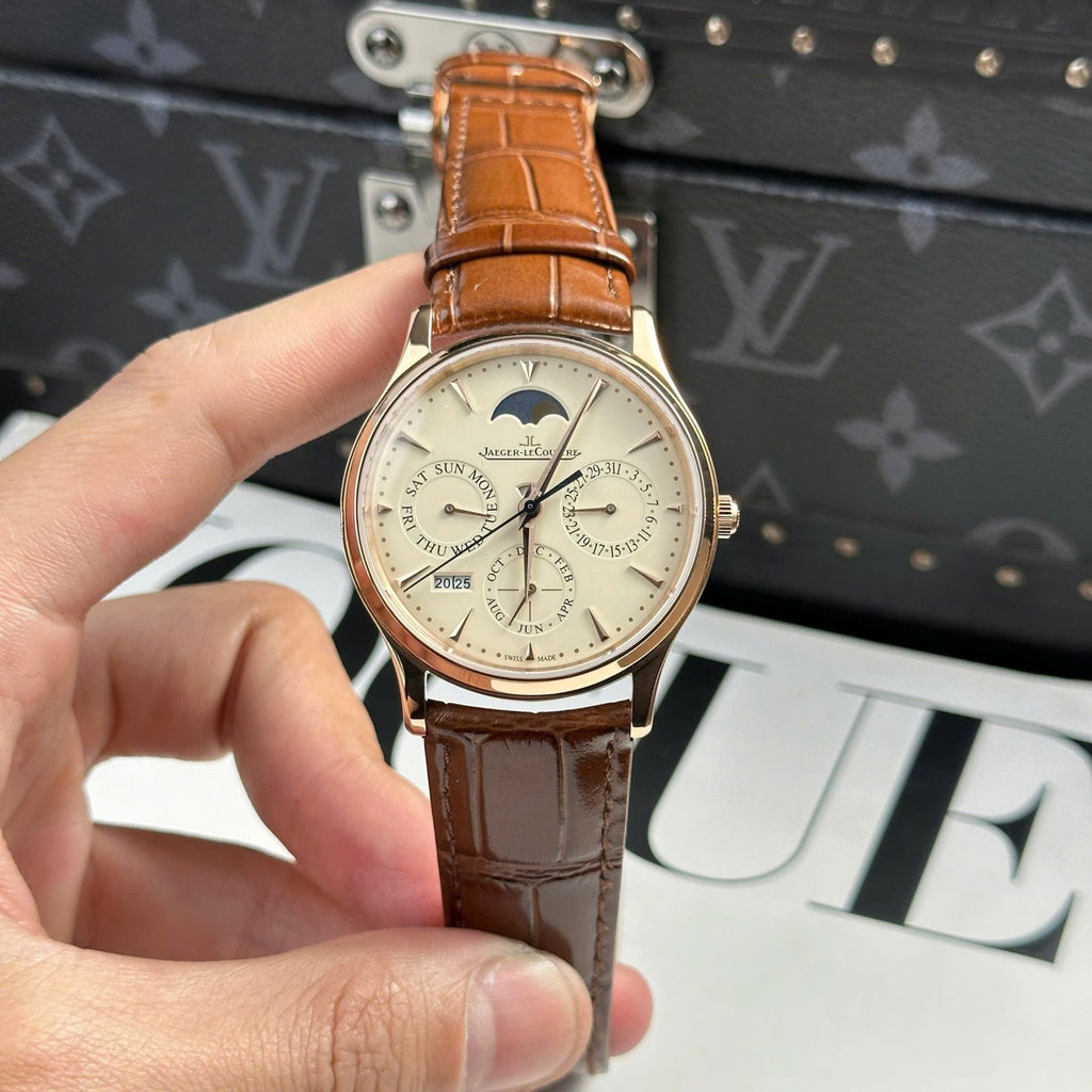 Jaeger LeCoultre Watch Ultrathin Perpetual Calendar Leather Strap 39mm