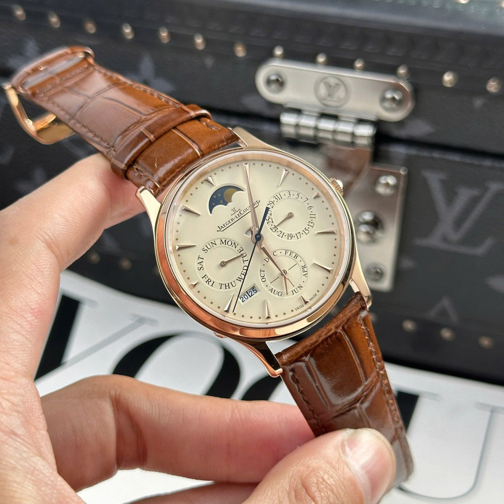 Jaeger LeCoultre Watch Ultrathin Perpetual Calendar Leather Strap 39mm