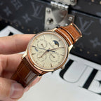 Jaeger LeCoultre Watch Ultrathin Perpetual Calendar Leather Strap 39mm