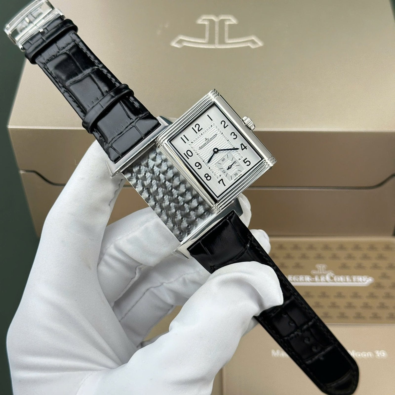 Jaeger LeCoultre Watch Tribute Small Seconds 2 Dial Black And White 28.3x47mm