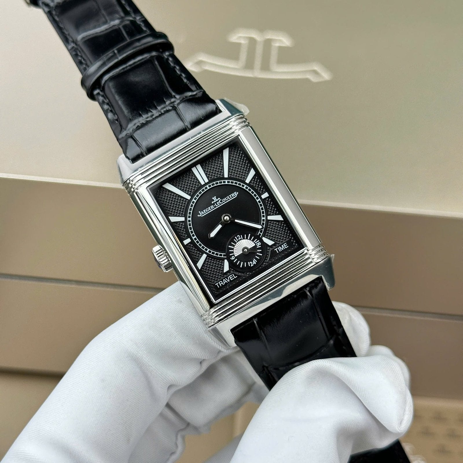 Jaeger LeCoultre Watch Tribute Small Seconds 2 Dial Black And White 28.3x47mm