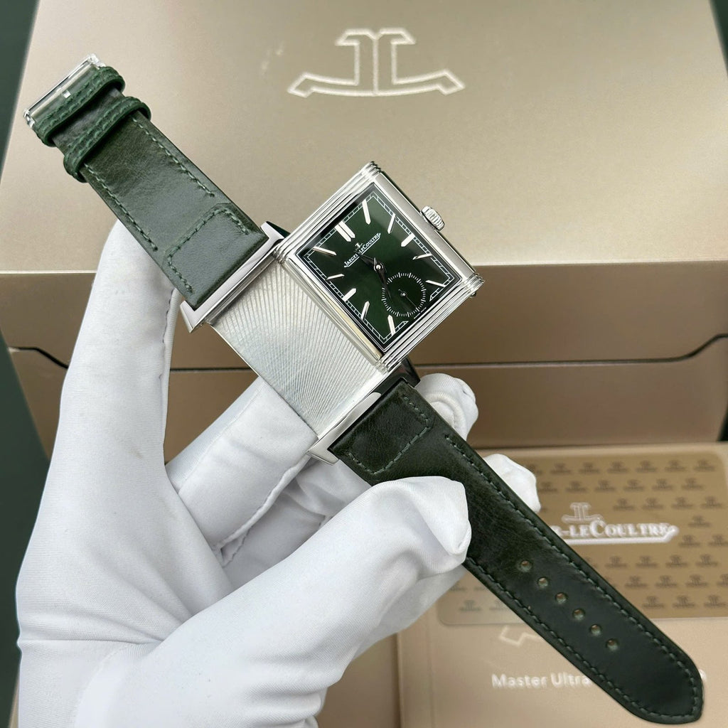Jaeger LeCoultre Watch Reverso Tribute Small Seconds 2 Dial Green And White 28.3x47mm