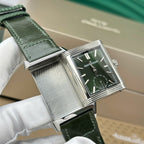 Jaeger LeCoultre Watch Reverso Tribute Small Seconds 2 Dial Green And White 28.3x47mm