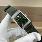 Jaeger LeCoultre Watch Reverso Tribute Small Seconds 2 Dial Green And White 28.3x47mm