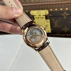 Jaeger LeCoultre Watch Ultrathin Moon Rose Gold Leather Strap 39mm