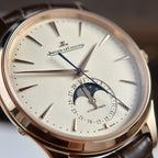 Jaeger LeCoultre Watch Ultrathin Moon Rose Gold Leather Strap 39mm