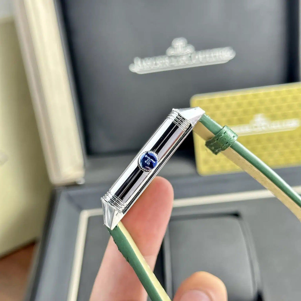 Jaeger Lecoultre Watch Dial Green Leather Strap 30x40mm