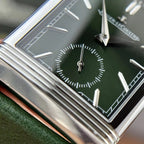 Jaeger Lecoultre Watch Dial Green Leather Strap 30x40mm