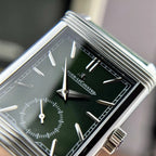 Jaeger Lecoultre Watch Dial Green Leather Strap 30x40mm