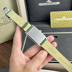 Jaeger Lecoultre Watch Dial Green Leather Strap 30x40mm