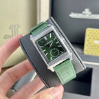 Jaeger Lecoultre Watch Dial Green Leather Strap 30x40mm