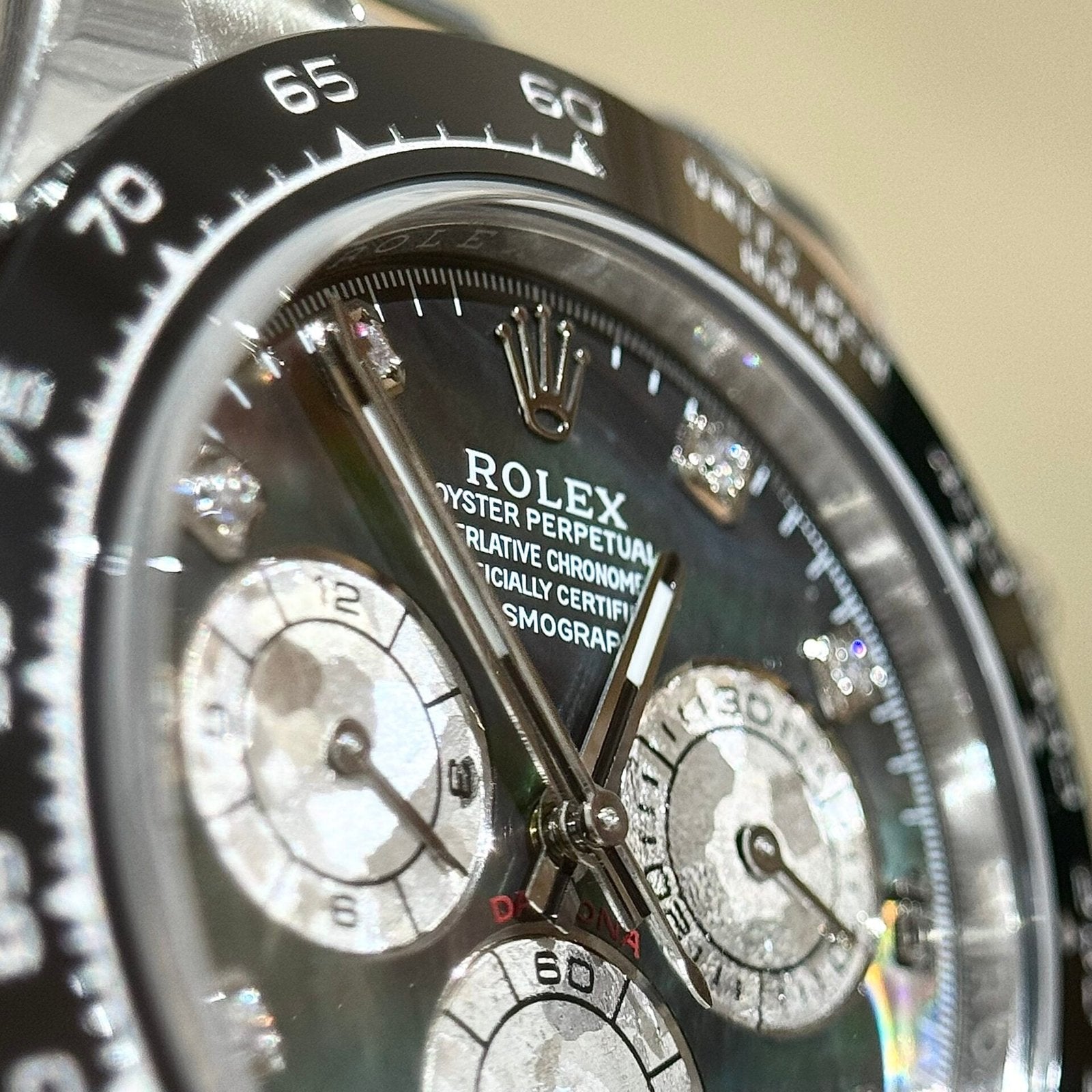 Rolex Watch Daytona Mother Of Pearl And Moissanite Diamonds Dial 40mm