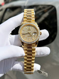 Rolex Day-Date Watch Diamond Moissanite Baguette Gold Wrapped 40mm