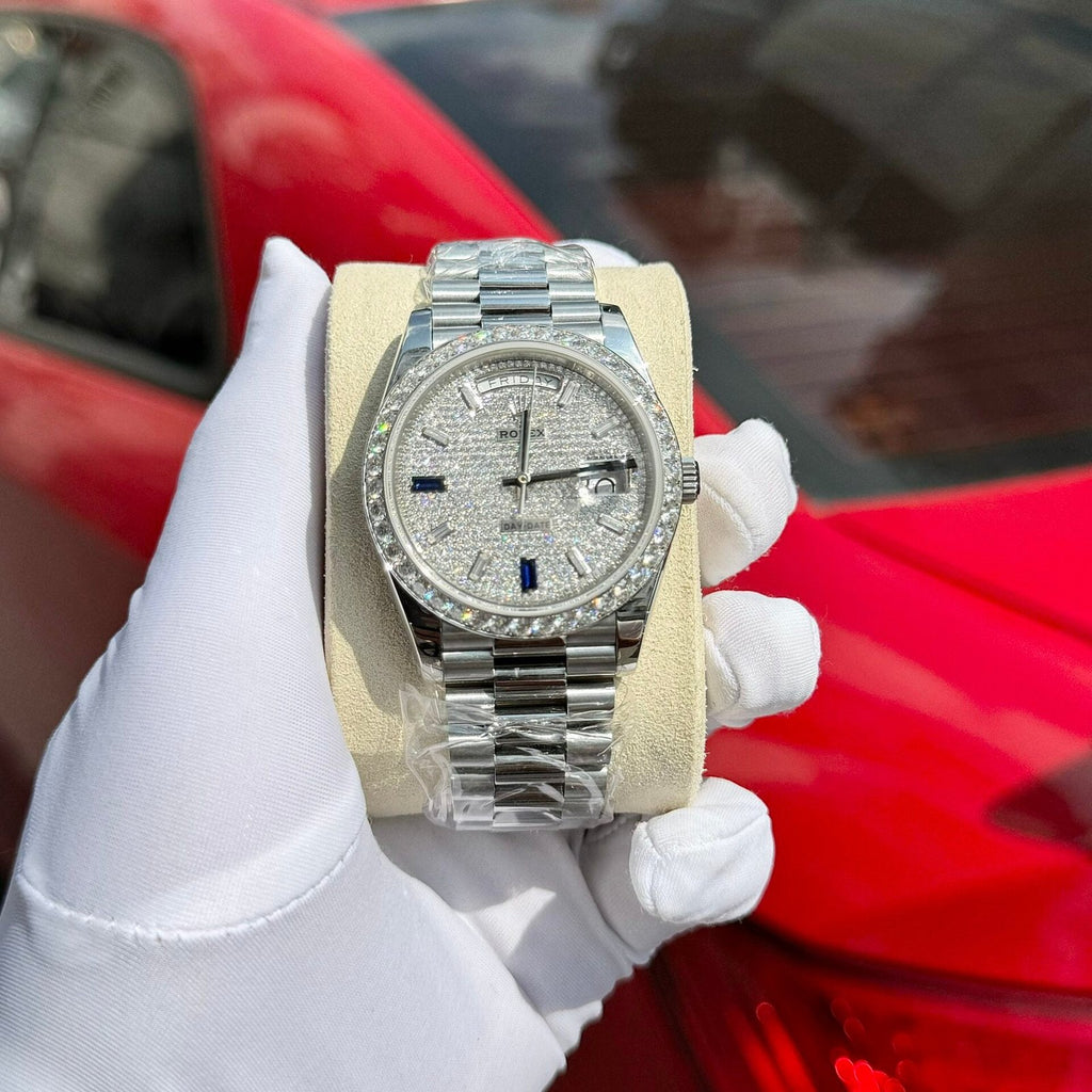 Rolex Day-Date Moissanite Diamond Watch 40mm