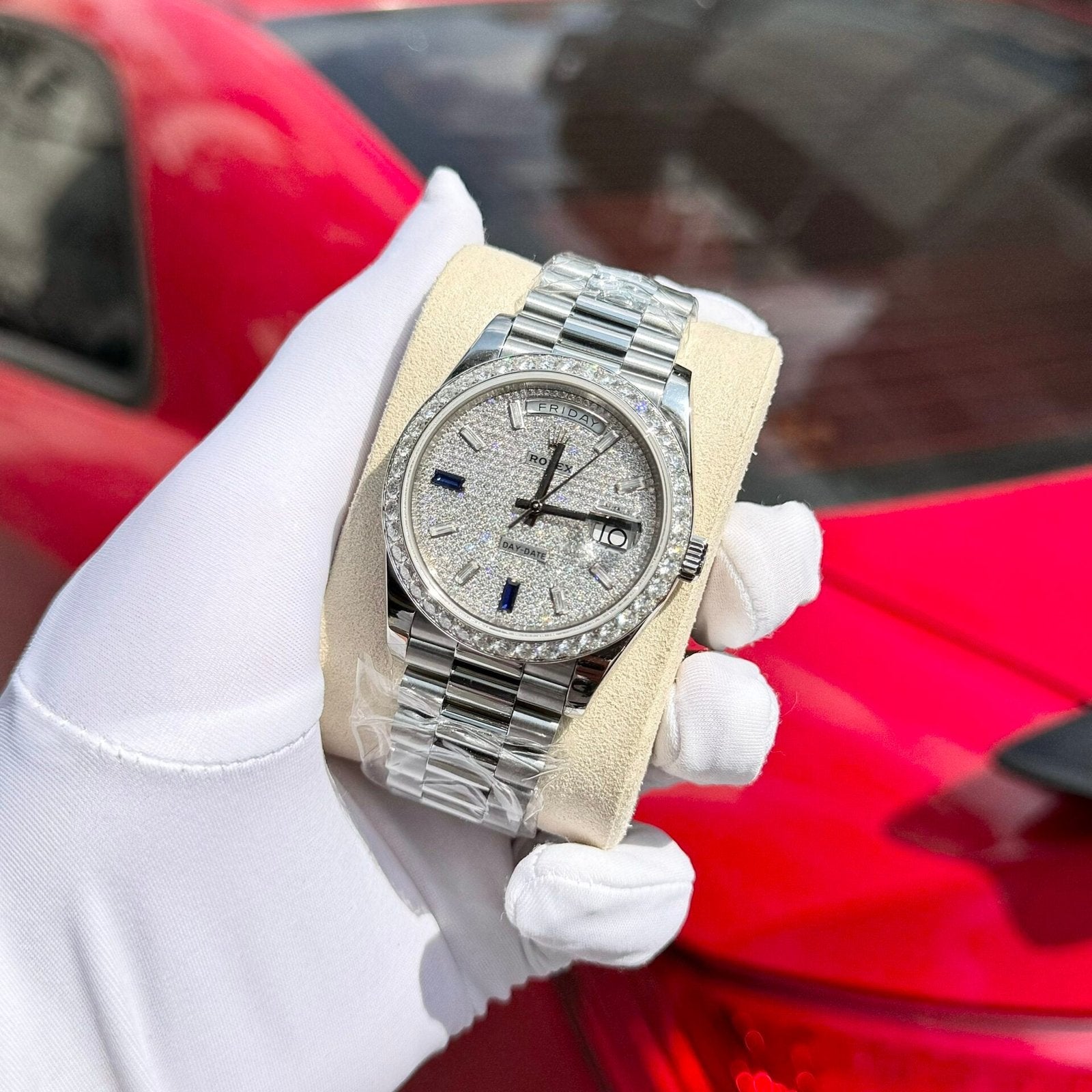 Rolex Day-Date Moissanite Diamond Watch 40mm