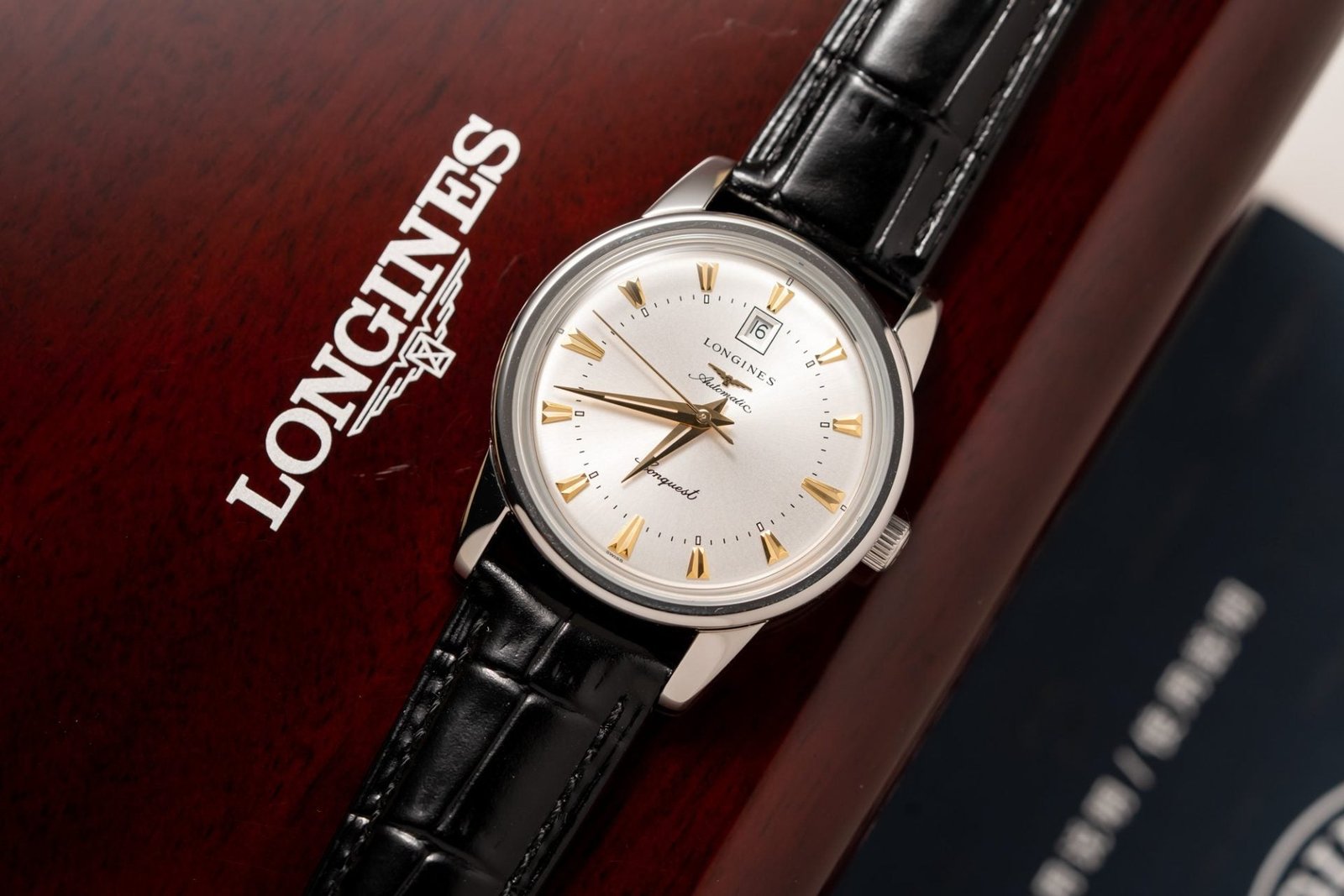 Longines Watch Conquest Heritage L1.645.4.75.4 Leather Strap 40mm
