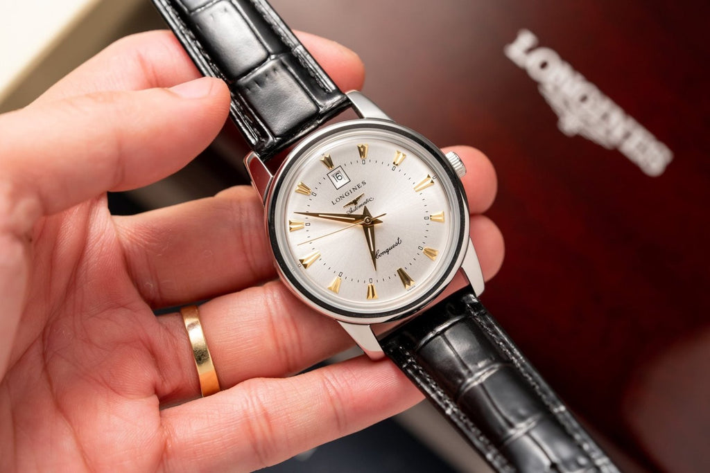 Longines Watch Conquest Heritage L1.645.4.75.4 Leather Strap 40mm