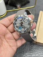 Longines HydroConquest Watch Gray Dial Rubber Strap 43mm