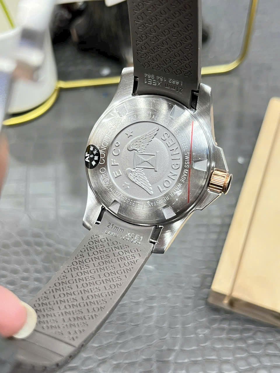 Longines HydroConquest Watch Gray Dial Rubber Strap 43mm