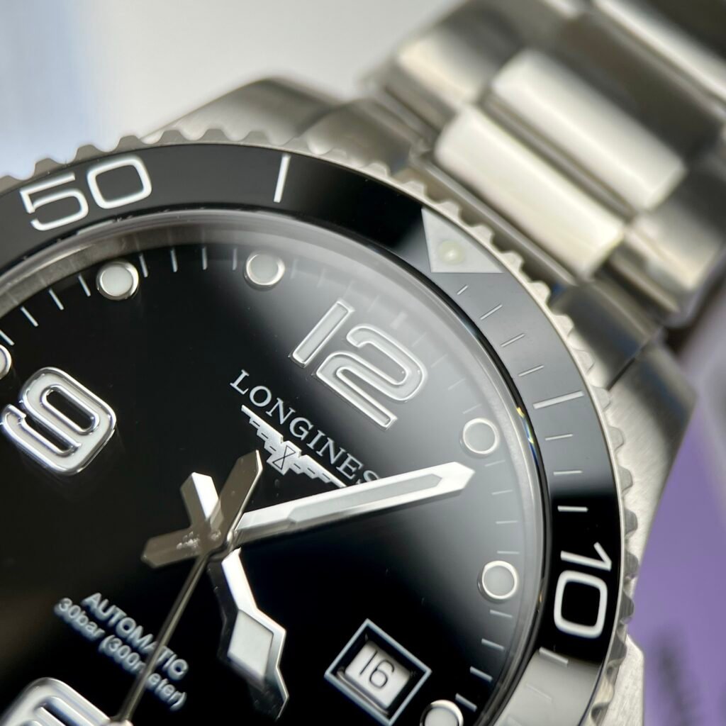 Longines Watch Hydroconquest Black Dial Metal Wire 43mm